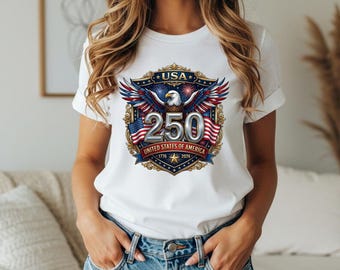 Camiseta USA 250, Camiseta Años de Libertad 1776-2026, Camiseta de Celebración Patriótica
