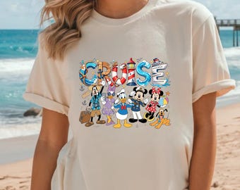 Chemise croisière Disney Family, t-shirt classique avec personnages de dessins animés