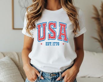 Camiseta USA EST. 1776, Camiseta vintage de Estados Unidos