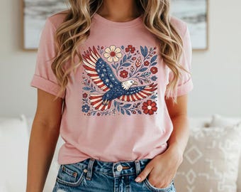 Camiseta American Eagle, camiseta floral de EE. UU.