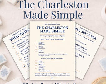 Mahjong Charleston Cheat Sheet, American Mahjong Passing Guide, Beginner Table Reference PDF