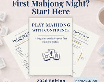 Mahjong Anleitung für Anfänger, Amerikanisches Mahjong Spickzettel, Kurzanleitung 2026 (Digitaler Download)