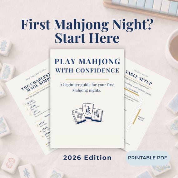 Beginner Mahjong Guide, American Mahjong Cheat Sheets, Quick Reference 2026 (Digital Download)