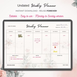 Undated Weekly Digital Planner | Hyperlinked GoodNotes iPad Planner | Minimal Pastel Aesthetic | Instant Download | Productivity Planner