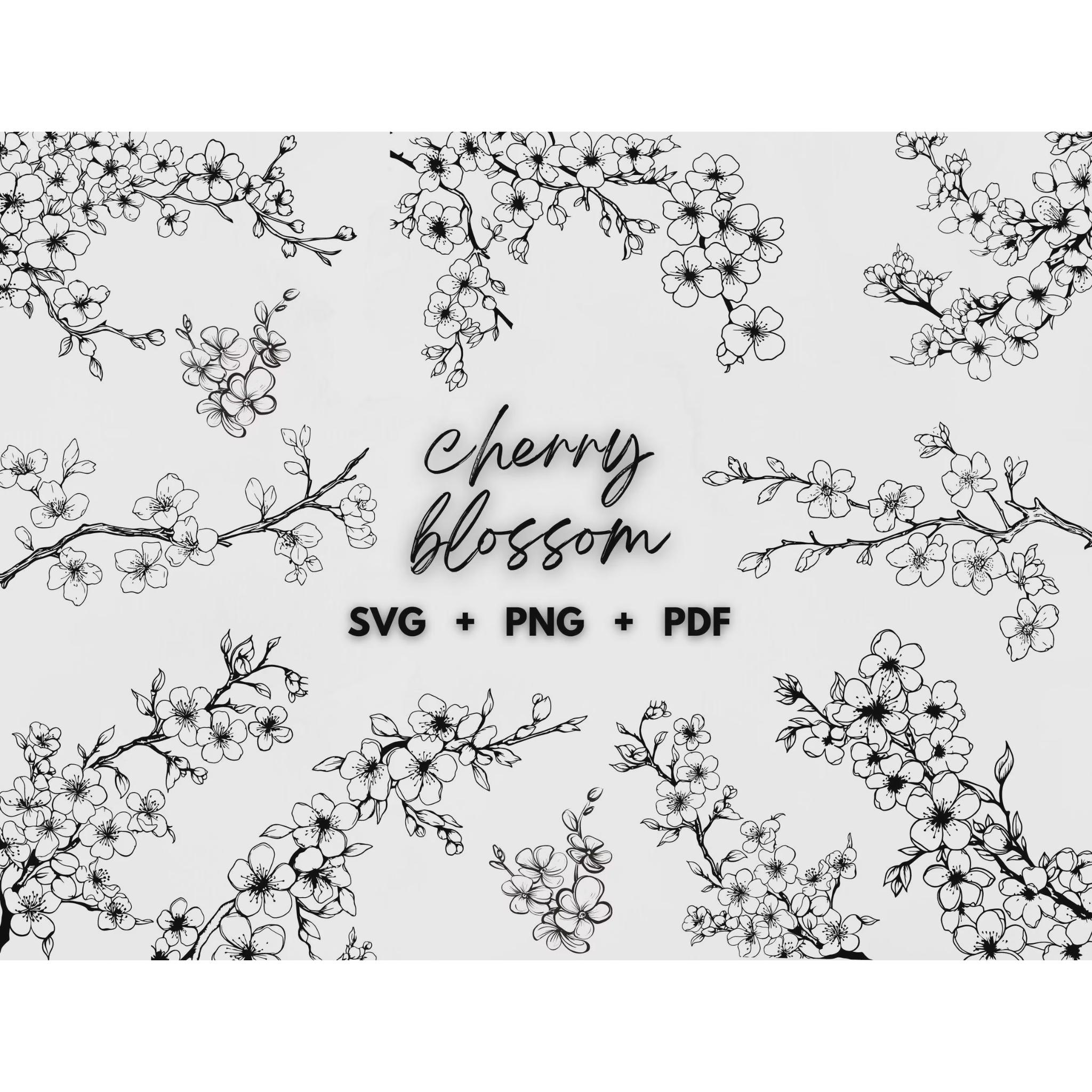 Cherry Blossom SVG Bundle: Spring Flower Clipart Instant Download - Etsy