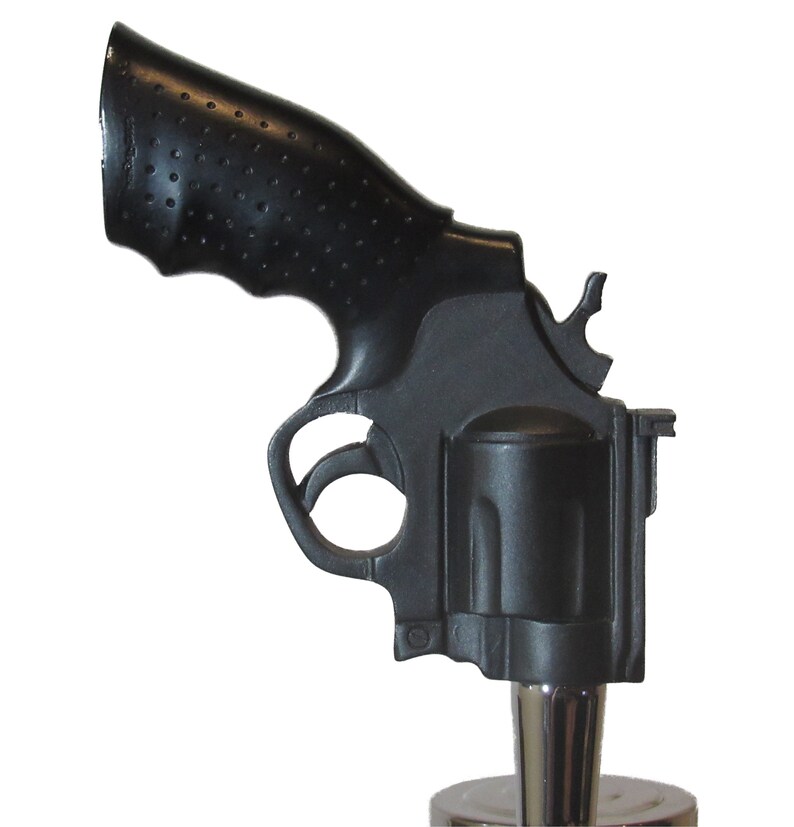 Black Revolver Pistol Grip Beer Tap Handle Sports Bar Etsy