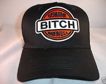 Genuine USA Biker Skull Patch Trucker Hat Cap, Embroidered Novelty