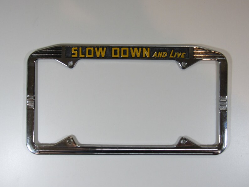 Hot rod slow down and live license plate frame Etsy