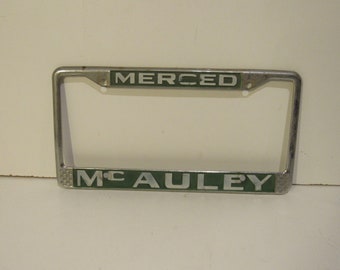 Merced California McAuley Metal Dealership license plate frame holder