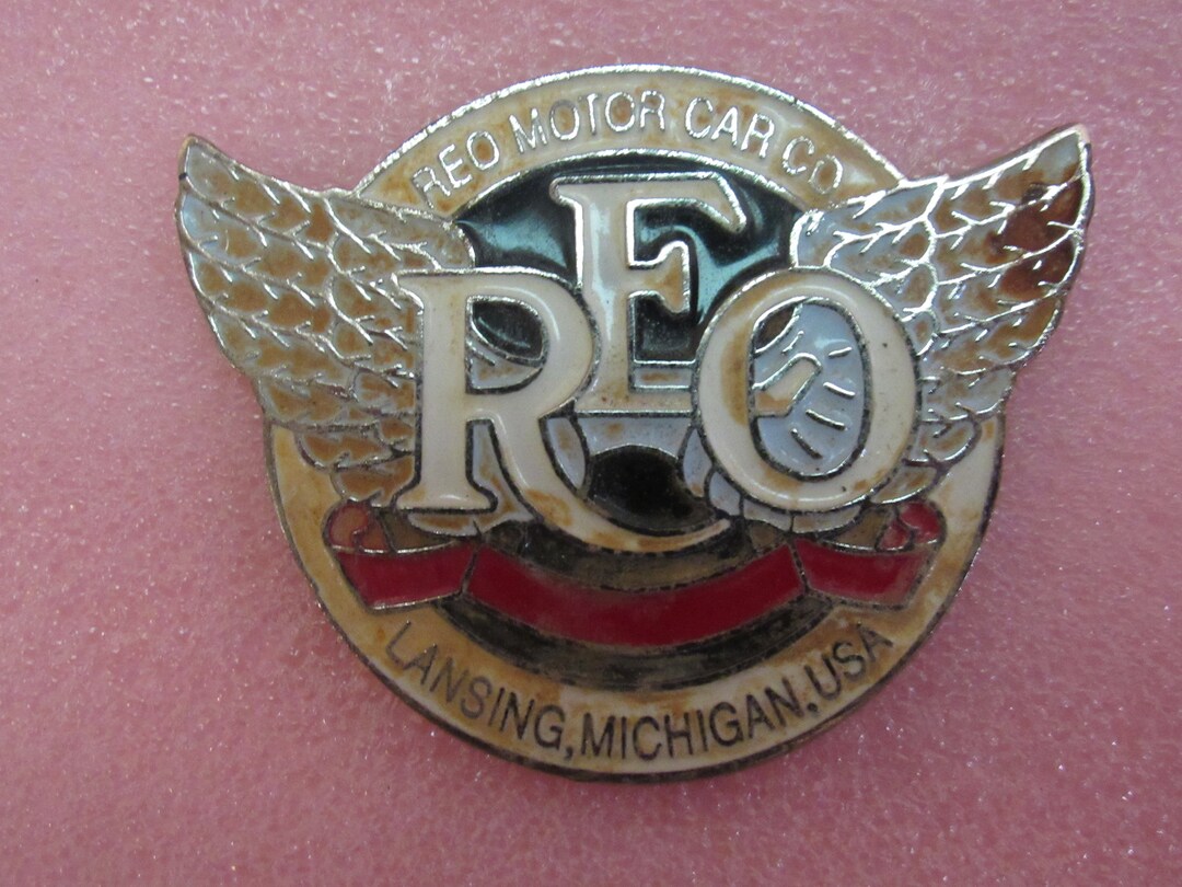 Reo Radiator Emblem Vintage 1920's REO Speed Wagon Radiator Badge Emblem Enamel Trim Rare ...