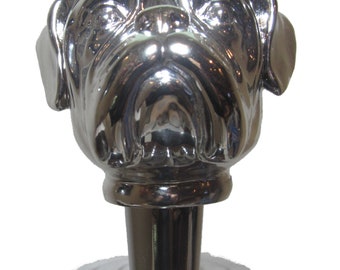 Rubinetto per birra Bulldog cromato, bar sportivo, frigorifero per fusti, resina Zombie Breweriana