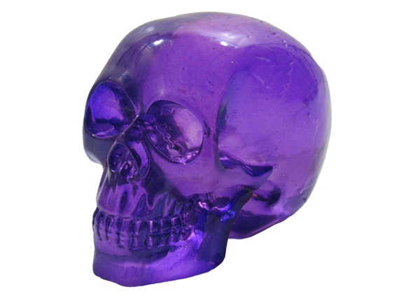New custom Purple rat rod gear shift shifter Knob crystal skull lever clear