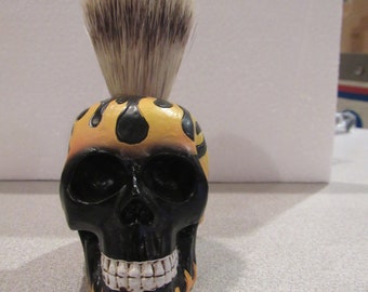 Very cool flamed skull shaving brush high quality