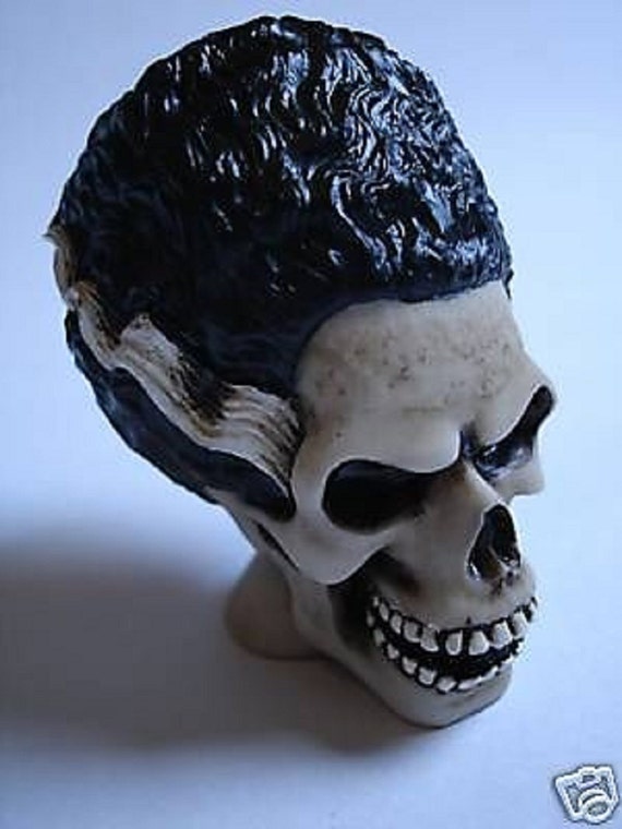Diy Mrs Bride Of Frankenstein Biker Skull Head Race Car Auto Shift Shifter Knob Rider Paper Weight Home Decor - 