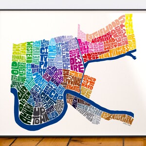 Printable Map Of My Area New Orleans Neighborhood Map Print Signed Print Of My | Etsy
