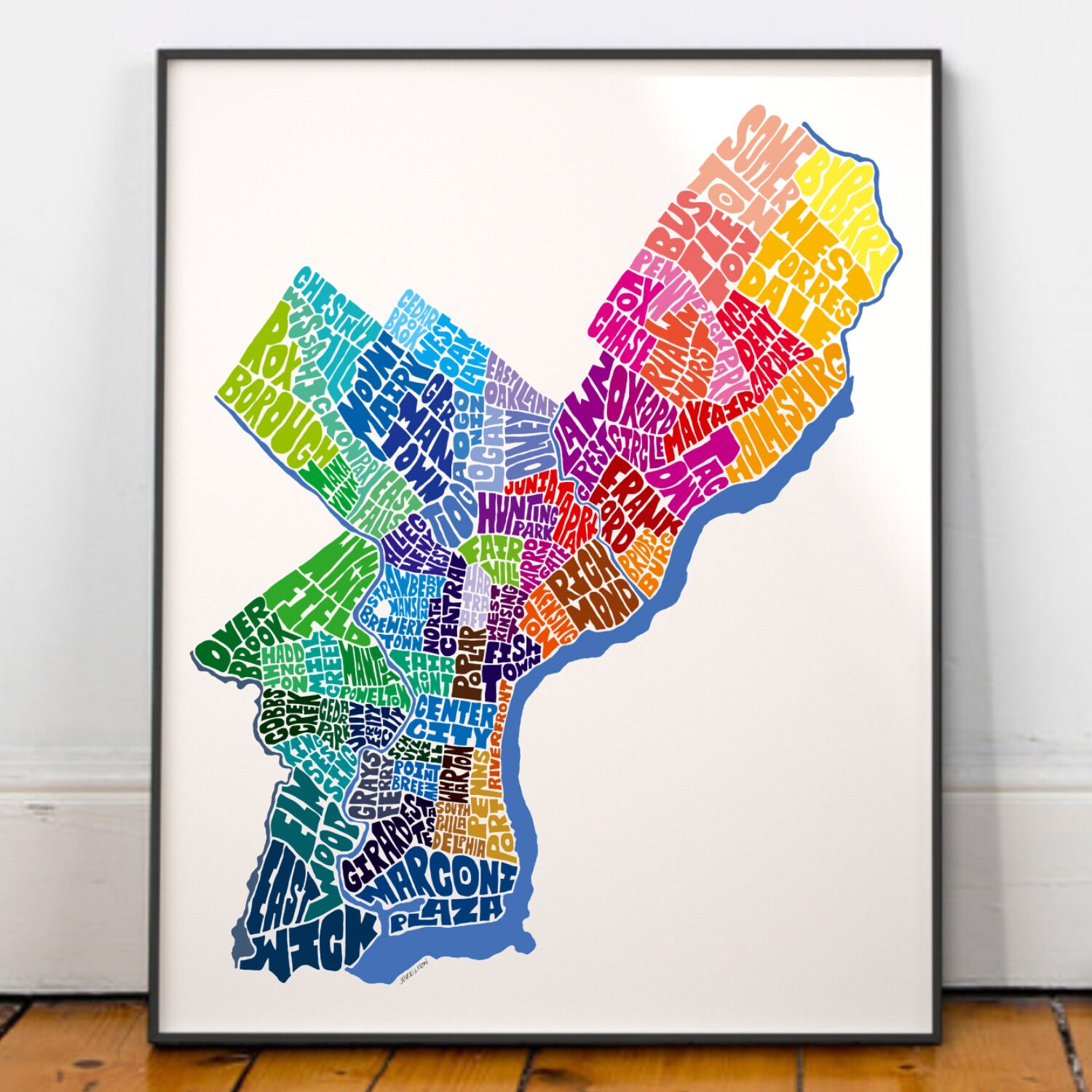 Map Of Philadelphia Neighborhoods Philadelphia Neighborhood Map Print Signed Print Of My | Etsy Uk