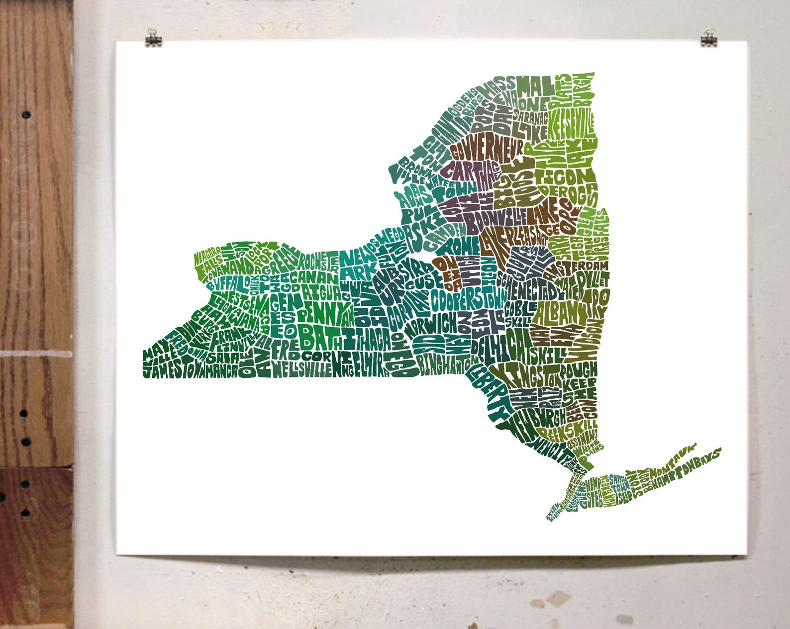 New York Map Art, New York Art Print, Signed Print of My Original Hand ...