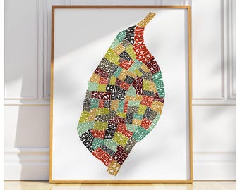 St Louis neighborhood map print, Signed print of my original hand drawn St Louis typography map art