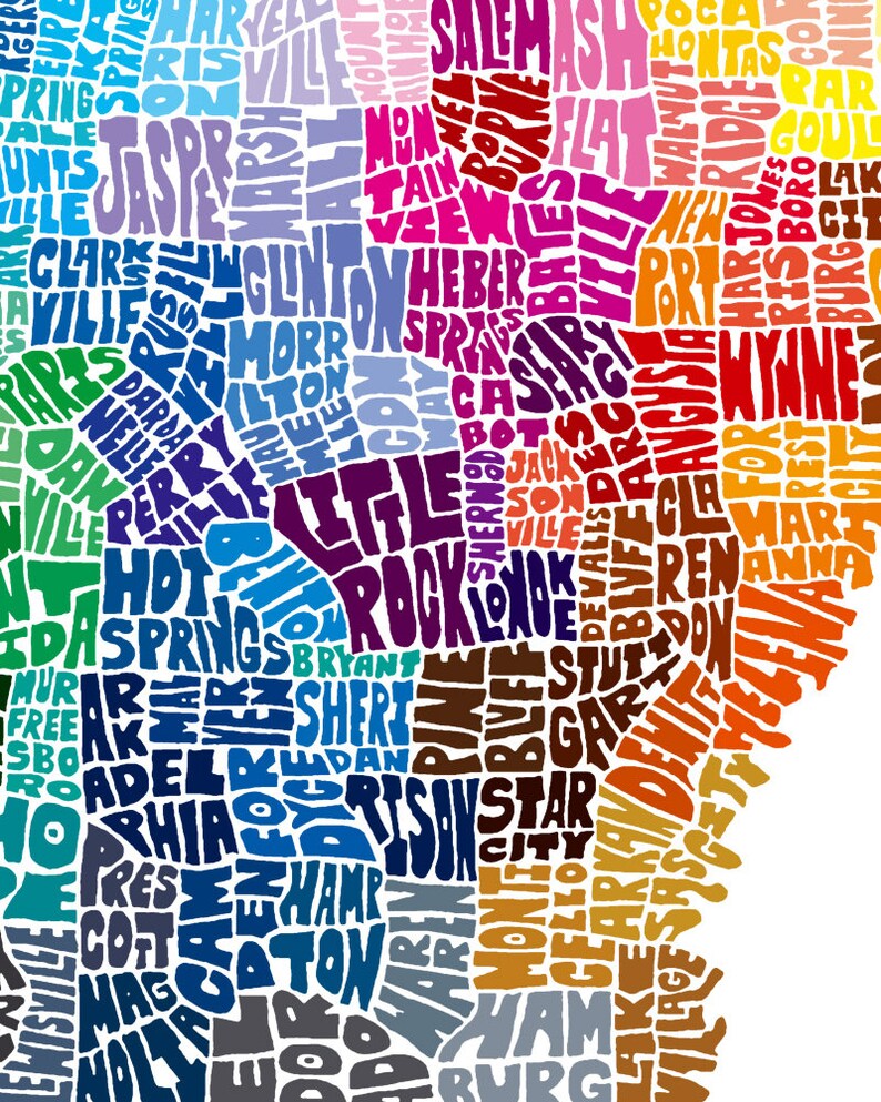 Arkansas Map Art Arkansas Art Print Framed Art Print Etsy