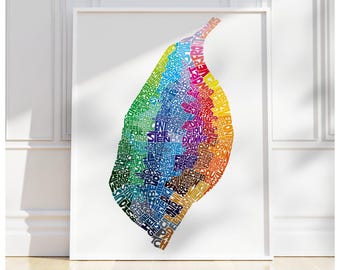 St Louis neighborhood map art print, Signed print of my original hand drawn St Louis typography map art