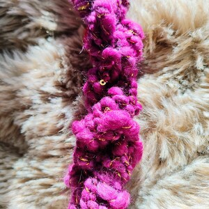 Magenta Gold Sequin Art Yarn Mini