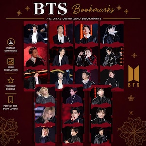 Bts Bookmarks - Etsy