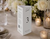 Trifold Table Number Template 3-in-1 Wedding Menu Table Number Thank You Card, Editable Canva QR Code Wedding Sign Printable  A4 & US letter