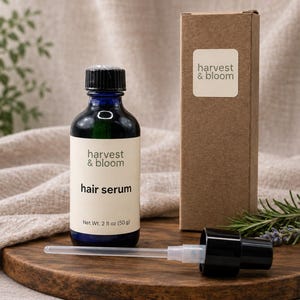 Natural Hair Serum, Waterless Concentrated Botanical Frizz Control Shine Oil image 3