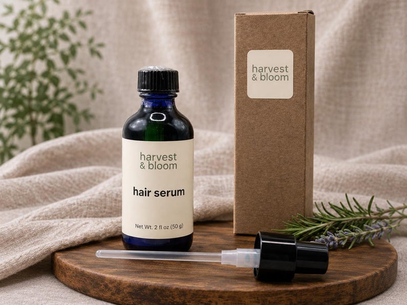 Natural Hair Serum, Waterless Concentrated Botanical Frizz Control Shine Oil image 3