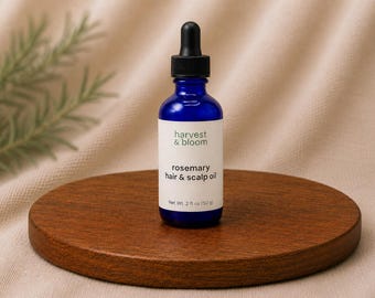 Natural Rosemary Scalp Oil, Waterless Concentrated Botanical Hair Treatment