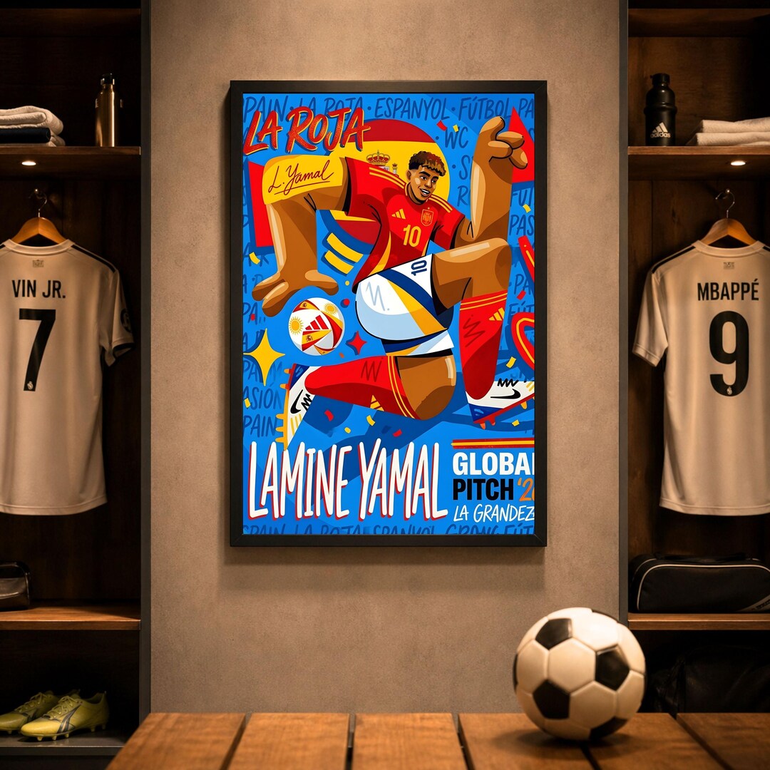 Yamal Rasmlar Lamine Yamal Football Poster, Retro Sports Art Print, Soccer Fan Gift ...