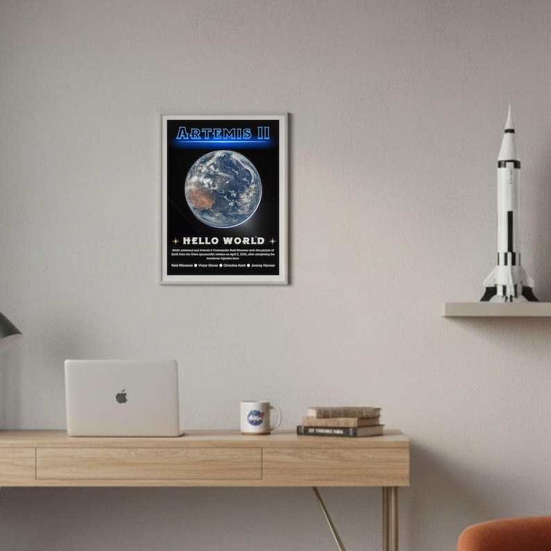Artemis II, Hello World, Erde Blueprint Poster Digitaler Download ...