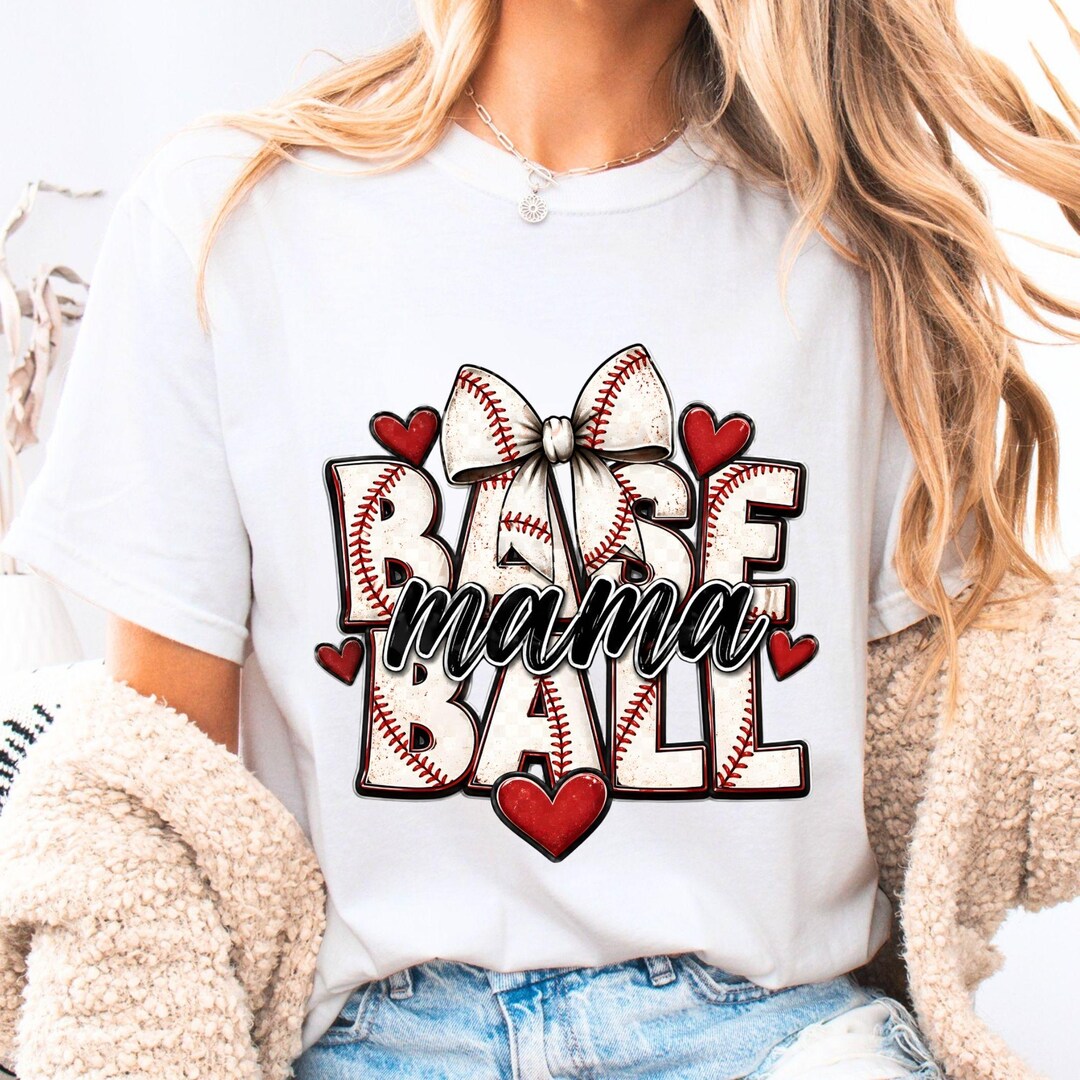 Base Mama Baseball PNG, Bow Stitch Design, Softball Game Day Shirt ...