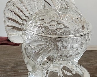 Thanksgiving Turkey Candy Dish Clear