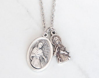 St Maximilian Kolbe Necklace - Immaculate Heart of Mary - Confirmation Gifts for Boys - Catholic Patron Saint Jewelry