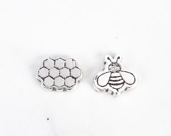 Silver Bee Stud Earrings - Mismatched Earrings - Bumble Bee Earrings - Honey Bee Earrings - Sister Gift