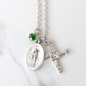 Saint Bridget Necklace - St Brigid&#39;s Cross - Confirmation Gifts for Girls - Irish Catholic Jewelry