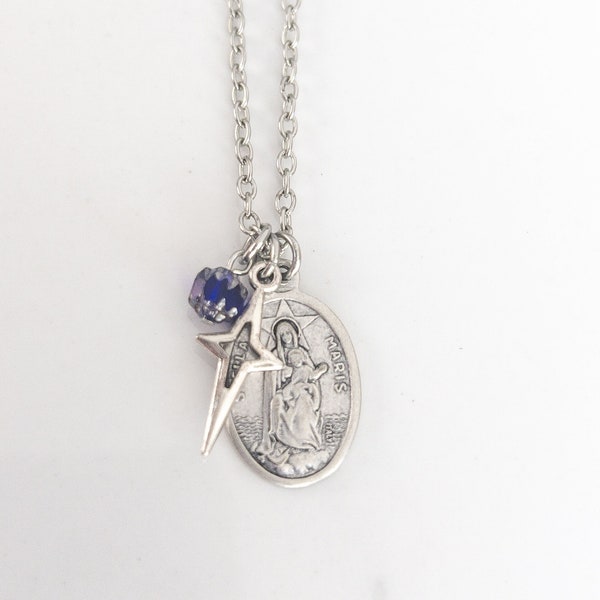 Stella Maris Necklace - Blessed Virgin Mary - Our Lady Star of the Sea - Catholic Jewelry - Confirmation Gifts for Girls