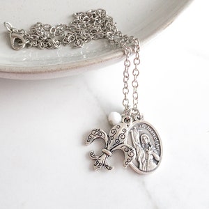 St Joan of Arc Necklace - Confirmation Gifts for Girls - Catholic Jewelry - Patron Saint Medal - Encouragement Gift
