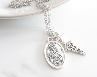 4 Sizes Extra Small to Large Catholic Confirmation Gift Catherine of Bologna Bangle Bracelet St Patron Saint Charm Jewelry