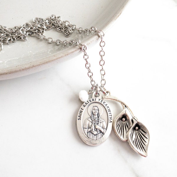 St Kateri Tekakwitha - Patron Saint Necklace - Confirmation Gifts for Girls - Catholic Jewelry