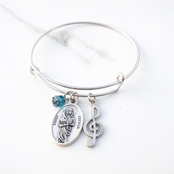 St Cecilia Bracelet - Confirmation Gifts for Girls - Catholic Jewelry - Confirmation Bracelet - Gift for Music Lovers