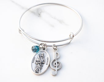 St Cecilia Bracelet - Confirmation Gifts for Girls - Catholic Jewelry - Confirmation Bracelet - Gift for Music Lovers