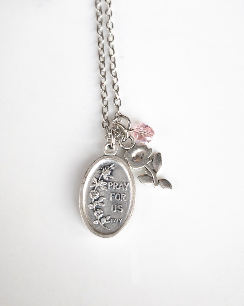 St Therese of Lisieux Necklace Confirmation Saint Necklace Etsy