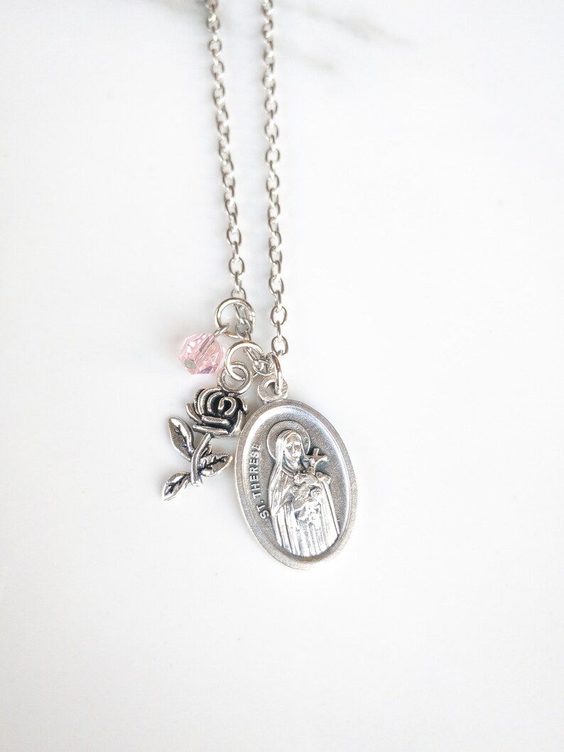 St Therese of Lisieux Necklace Confirmation Saint Necklace Etsy