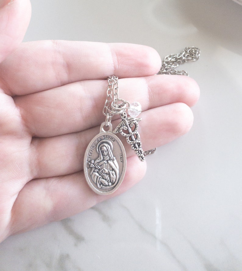 St Catherine of Siena Necklace Patron Saint of Nurses | Etsy