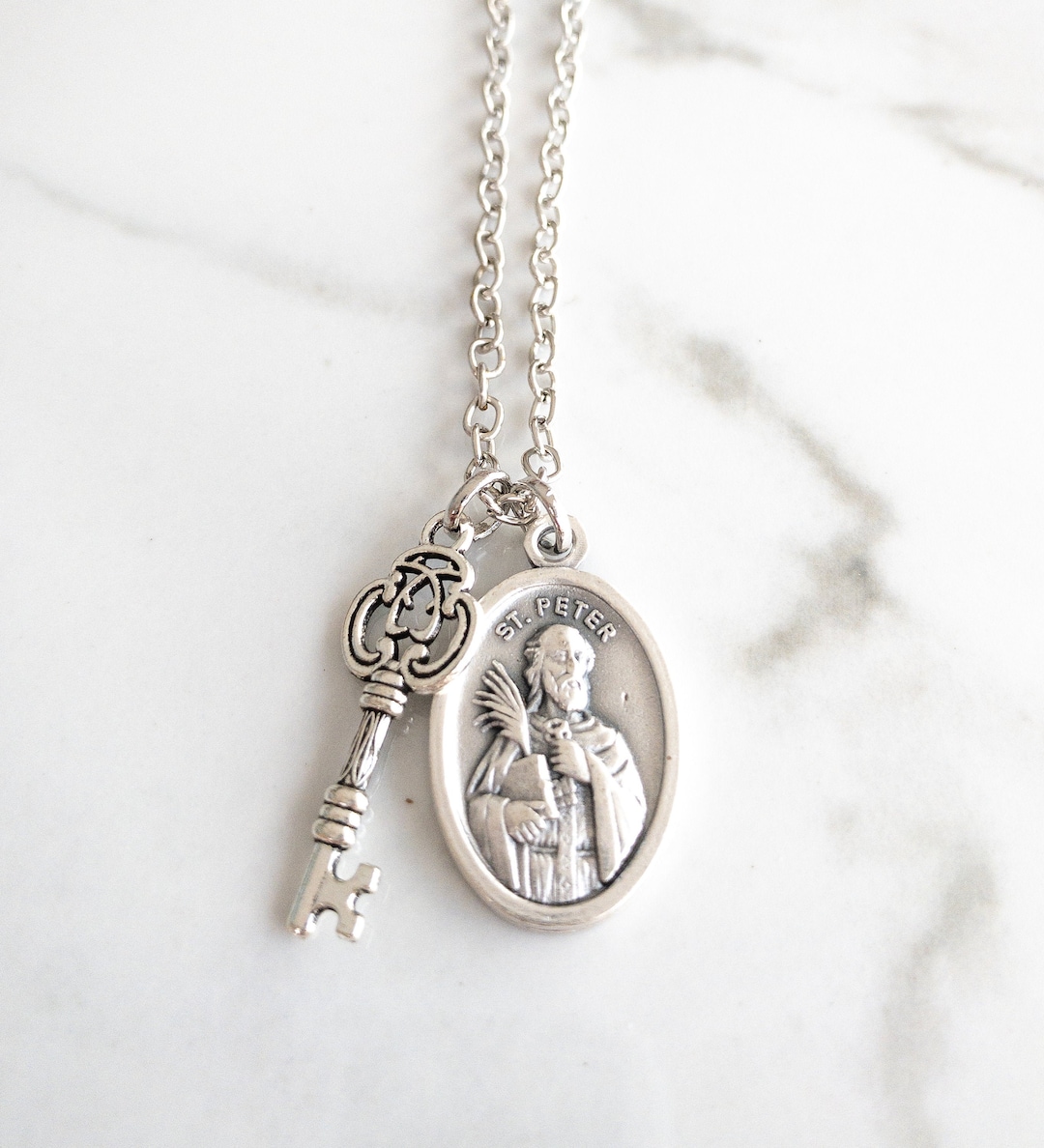 St Peter Necklace Catholic Jewelry Confirmation Gifts for Boys Key