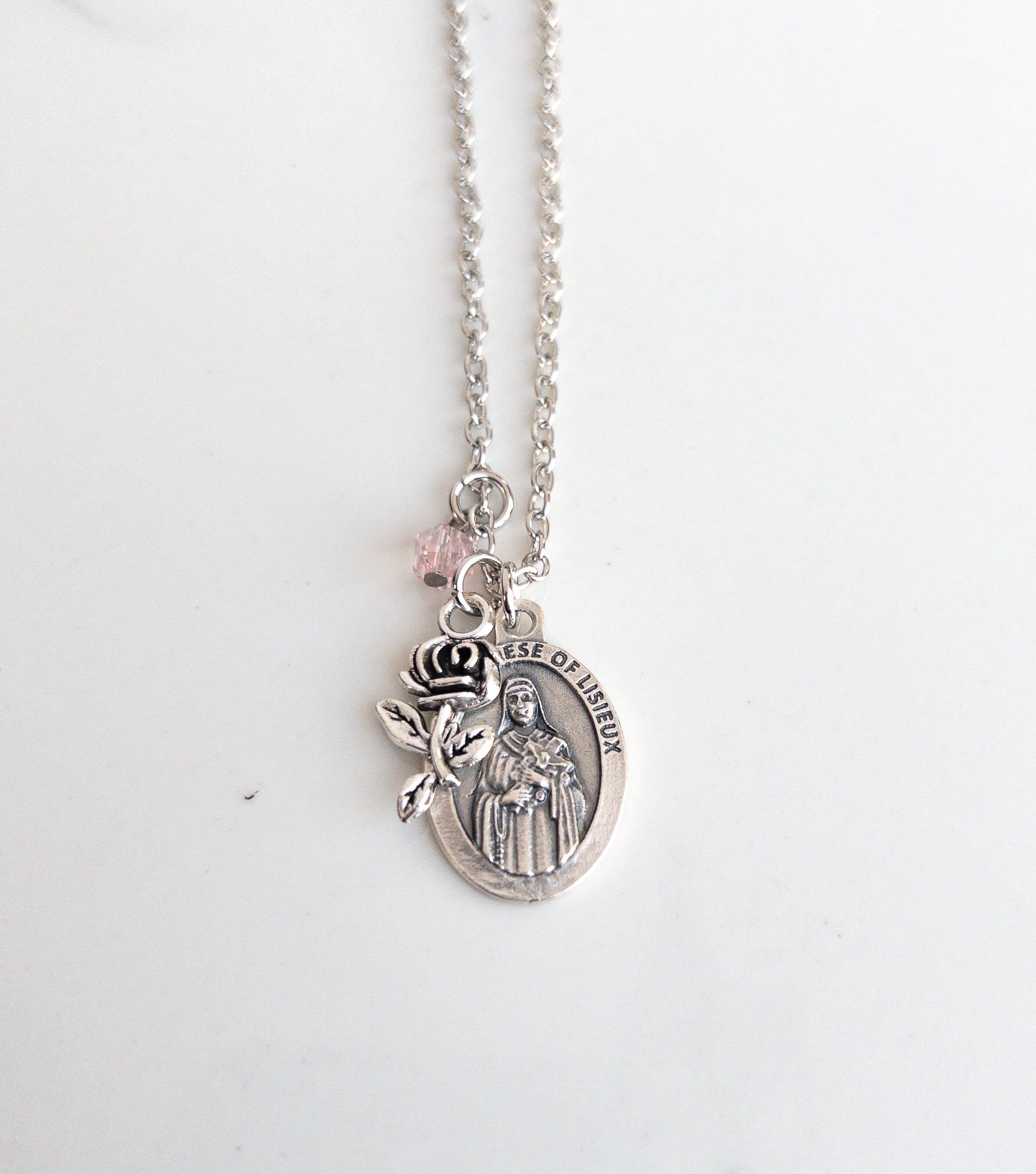 St Therese of Lisieux Necklace - Confirmation Saint Necklace - Catholic ...