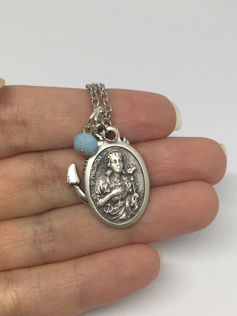 St Philomena Necklace Confirmation Gifts for Girls Etsy