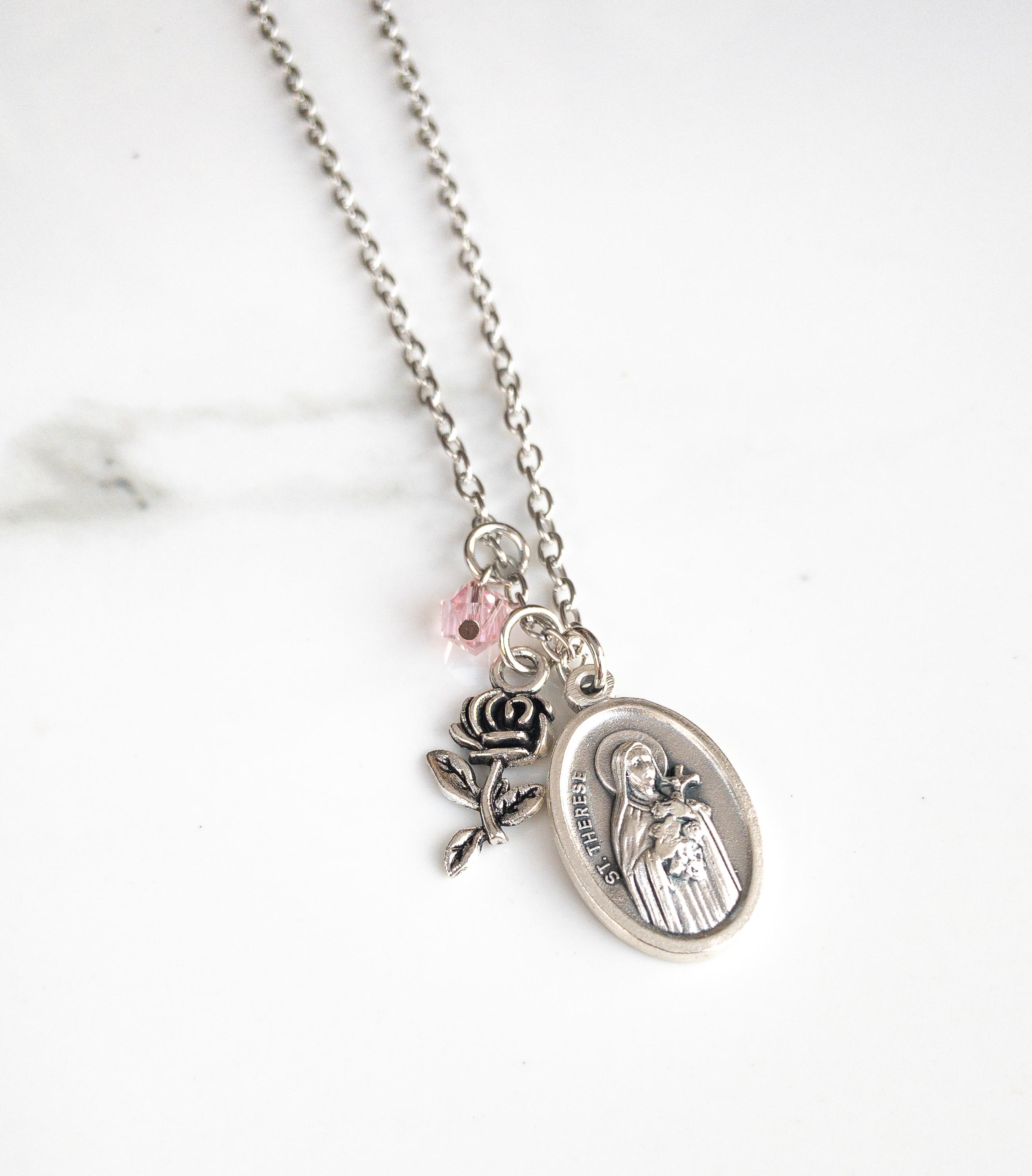 St Therese of Lisieux Necklace - Confirmation Saint Necklace - Catholic ...